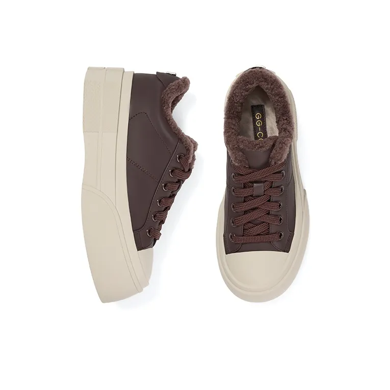 GG CC Skateboard Shoes Women's Low Top Black/Dark Coffee-6