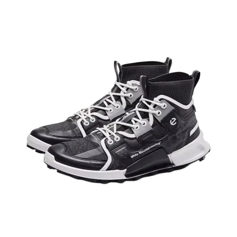 White Mountaineering x Ecco Slip Resistant Cushioning Abrasion Resistant High Top Hiking Shoes Men's Black-1