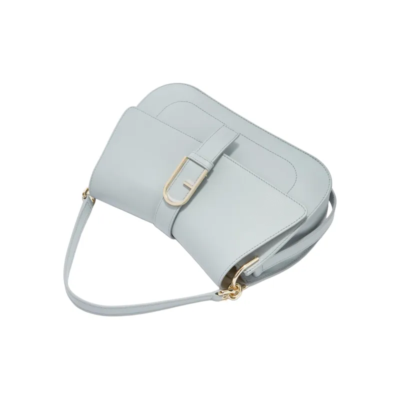 Furla Calfskin Shoulder Bag, Crossbody Bag, Handbag Medium Size Women's Sky Blue-2