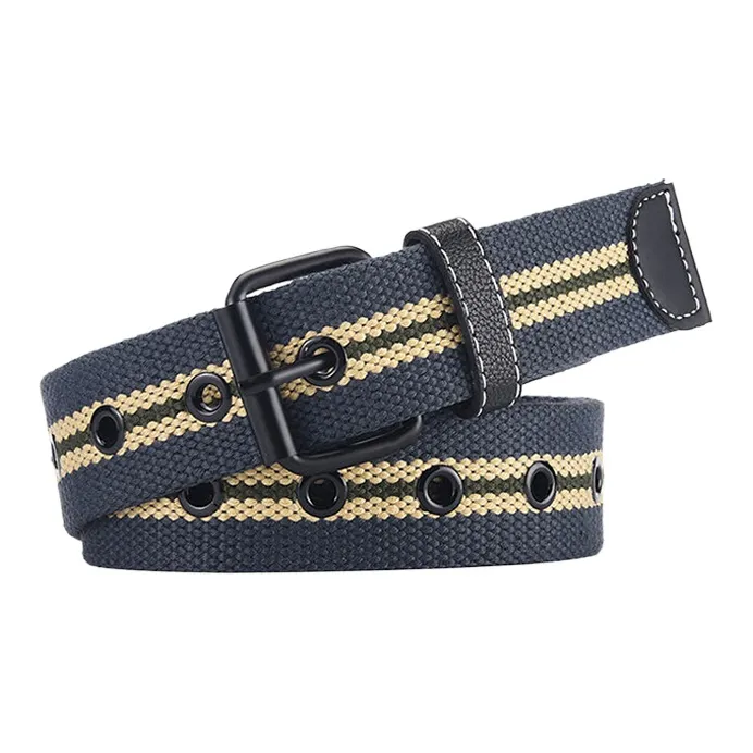 Yalu Canvas Leather Belts Unisex Width  3.8cm-6