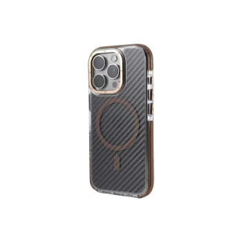 DEPA PC Material Semi Transparent Carbon Fiber Texture Magnetic Phone Cases Applicable To Apple