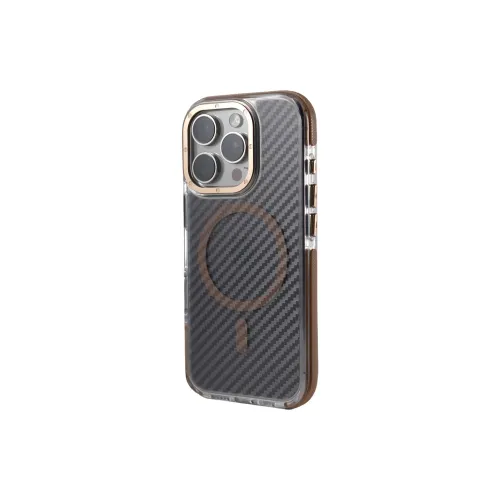 DEPA PC Material Semi Transparent Carbon Fiber Texture Magnetic Phone Cases Applicable To Apple