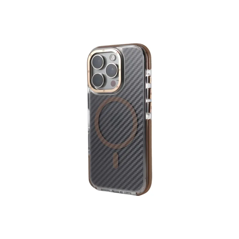 DEPA PC Material Semi Transparent Carbon Fiber Texture Magnetic Phone Cases Applicable To Apple-0