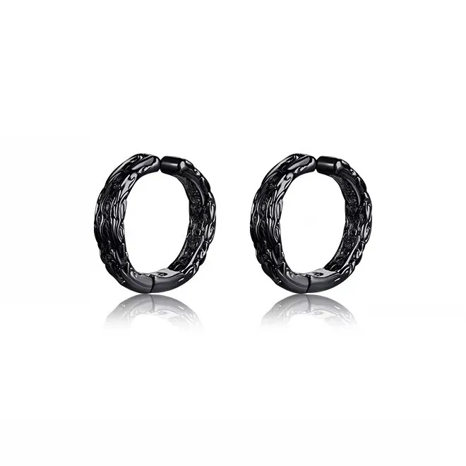 ZWU 925 Sterling Silver Earrings Men's-9