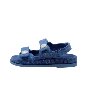 CHANEL Beach Sandals Women's Denim Blue