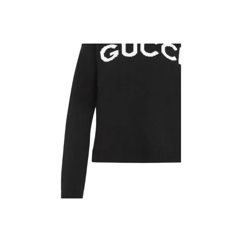 GUCCI Logo Intarsia Knit Sweater-5