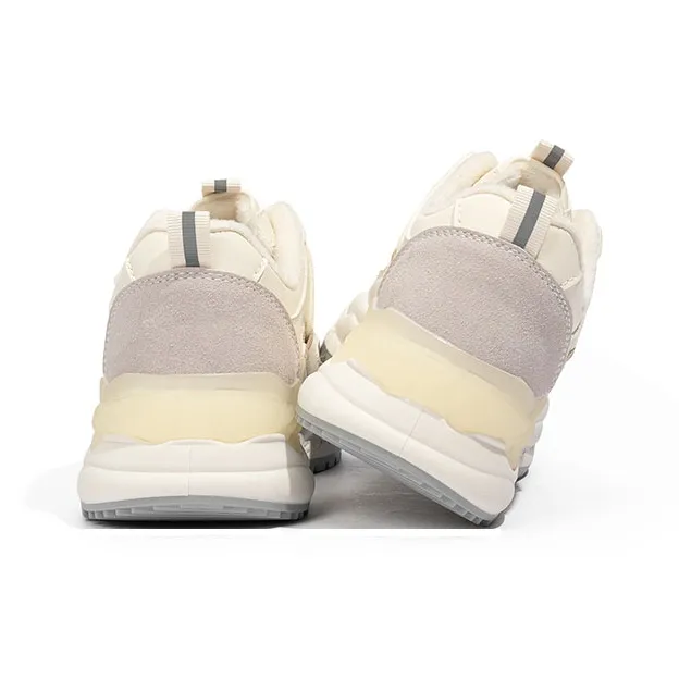 Babaya Anti Slip And Wear Resistant Warm Low Top Chunky Sneakers Women's Beige-6