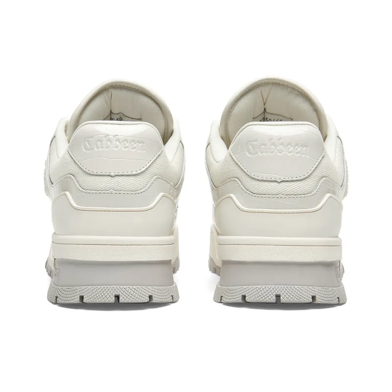 Cabbeen Low-Top Skateboard Shoes Men's Classic White Sneakers-2