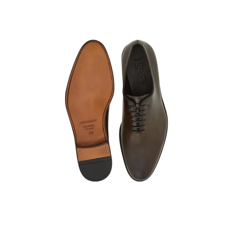 FERRAGAMO Tramezza Dress Shoes Unisex Olive Green-4