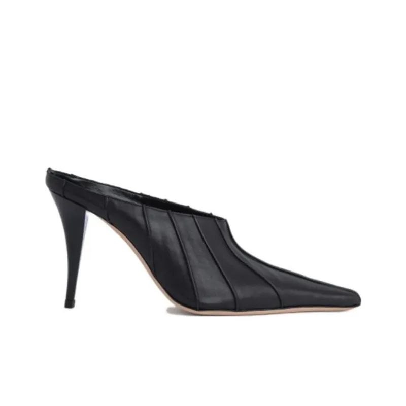 By Far Trish 100mm Leather Mules-3