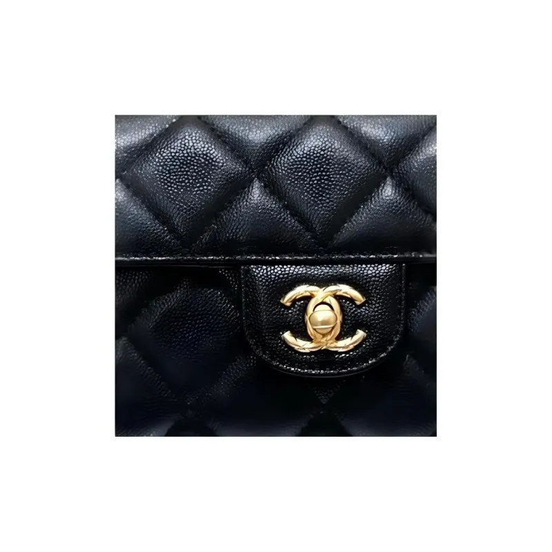 CHANEL Leather Portable Crossbody Bag, Shoulder Bag Women's Black-1
