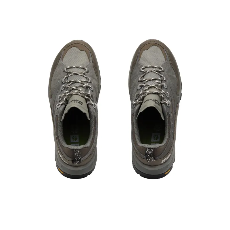 Jack Wolfskin Anti Slip Wear Resistant Low Top Hiking Shoes Men's Dark Brown-3