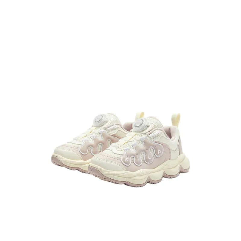 FILA KIDS BOA Anti Slip Wear Resistant Low Top Children's Basketball Shoes Beige Pink Children Aged 3 7 Years Old-2