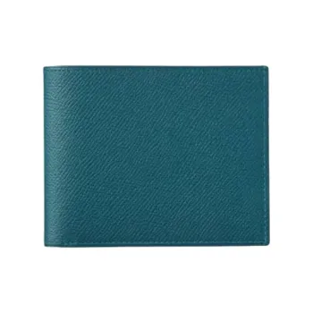 HERMES Citizen Twill Epsom Calfskin Wallet Regular Men's Blue
