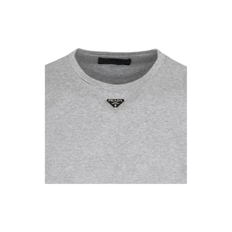 PRADA Triangle logo Cotton T shirt-2