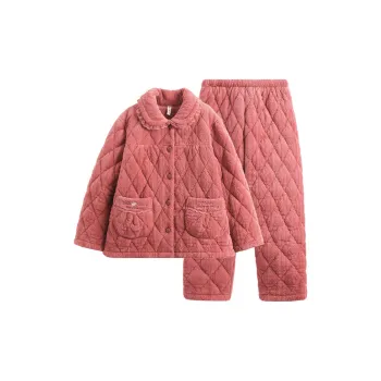 FENTENG Pajama Set Women's Maple Leaf Red