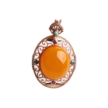 Ou Said Jewelry Amber Beeswax Necklaces Women's
