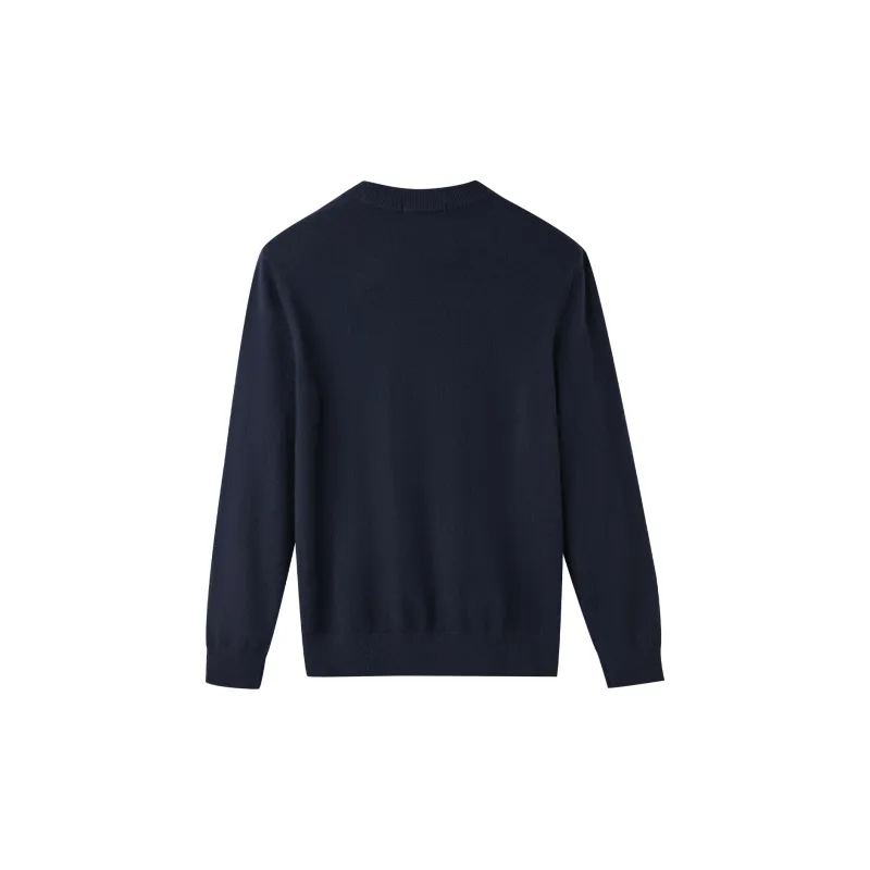 HLA Cashmere Sweaters Men Navy Blue 05-1
