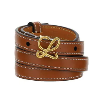 LOEWE Calfskin Leather Belts Kids' Brown 1.5CM