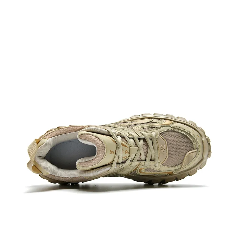 ORD Anti-Slip Wear-Resistant Breathable Lightweight Height Increasing Low-Top Chunky Sneakers Unisex Brown-4