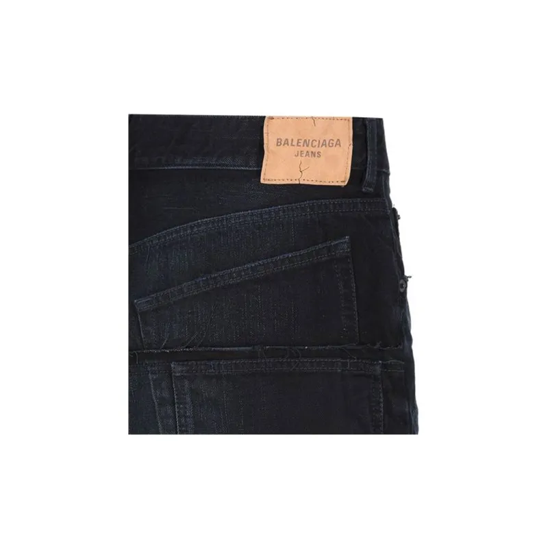 Balenciaga Double Knee Distressed Drawstring Jeans-6