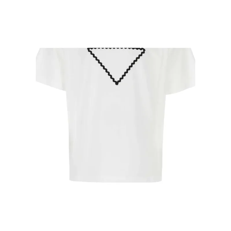 PRADA Logo embroidered T shirt-5