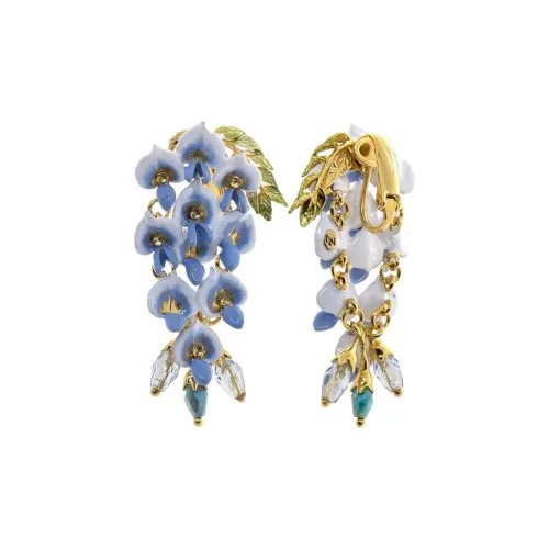 LES NEREIDES Gold Plated Clip On Earrings Women's Blue
