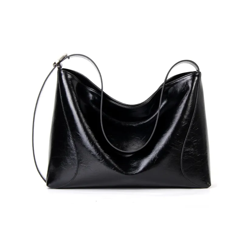 YOCAMU Genuine Leather Tote Bag Shopping Bag Shoulder Bag Crossbody Bag Large Size Unisex Multicolor-0