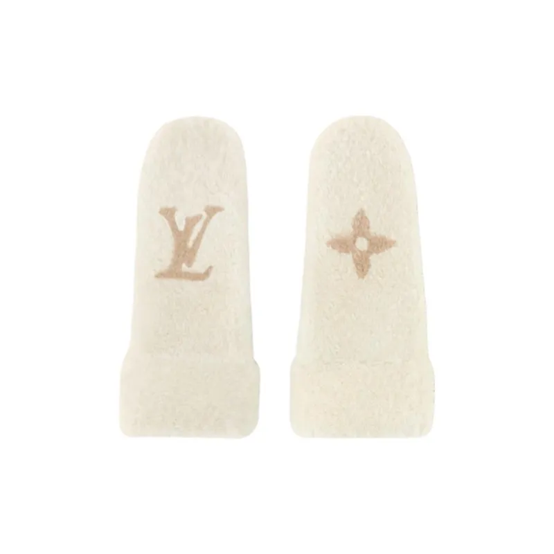 LOUIS VUITTON M94839 Monogram Shearling Mitts-0