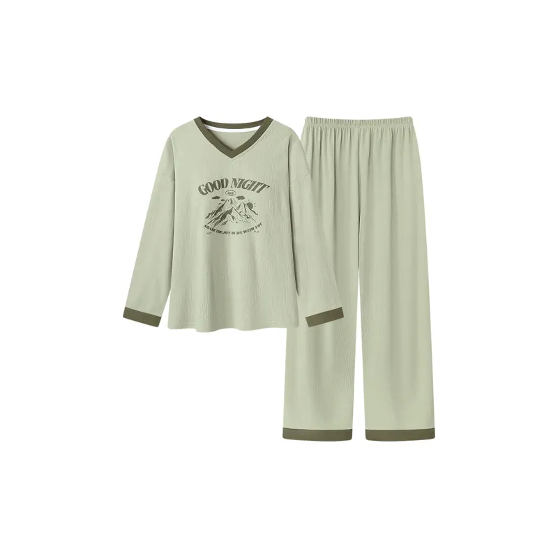 Follow The United States Pajama Set Women's Light Green-0