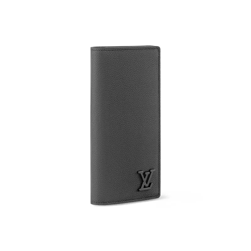 LOUIS VUITTON Grained Calfskin Wallet Men's Black-1