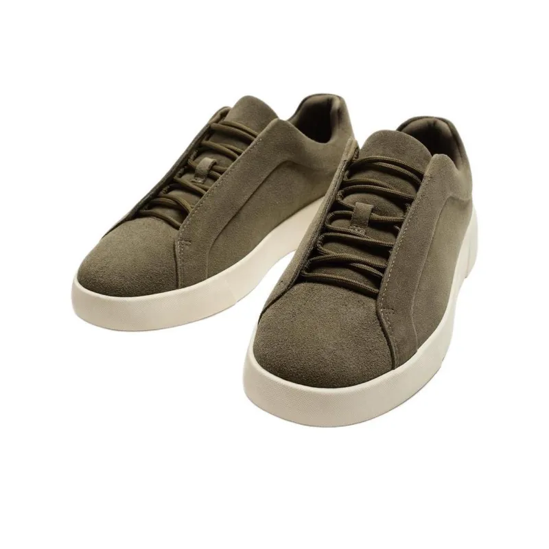 ZARA Low-Top Skateboard Shoes Men's Brown-2