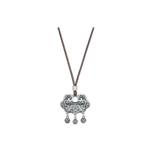 Heart Grass 999 Fine Silver Necklaces Women's
