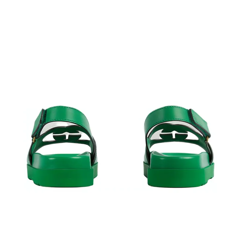 GUCCI Women's Sandal 'Interlocking G Green' Women's-3