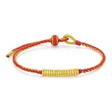 Gold Nugget Bracelet[Red Gold Cord]