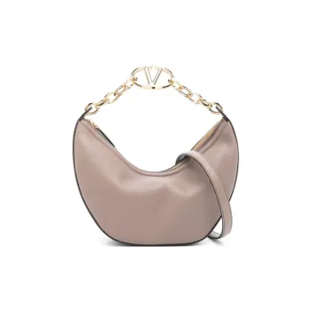 Valentino GARAVANIRockstud Calfskin Handbag Shoulder Bag Crossbody Bag Small Size Women's Taupe