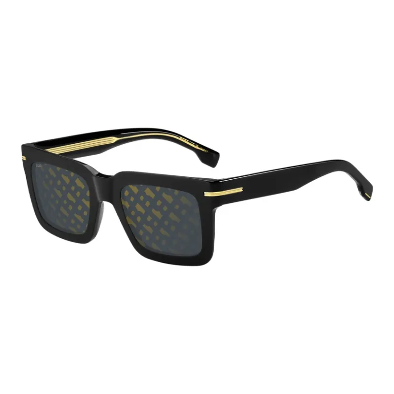HUGO BOSS Plastic Square Sunglasses Unisex Black-3