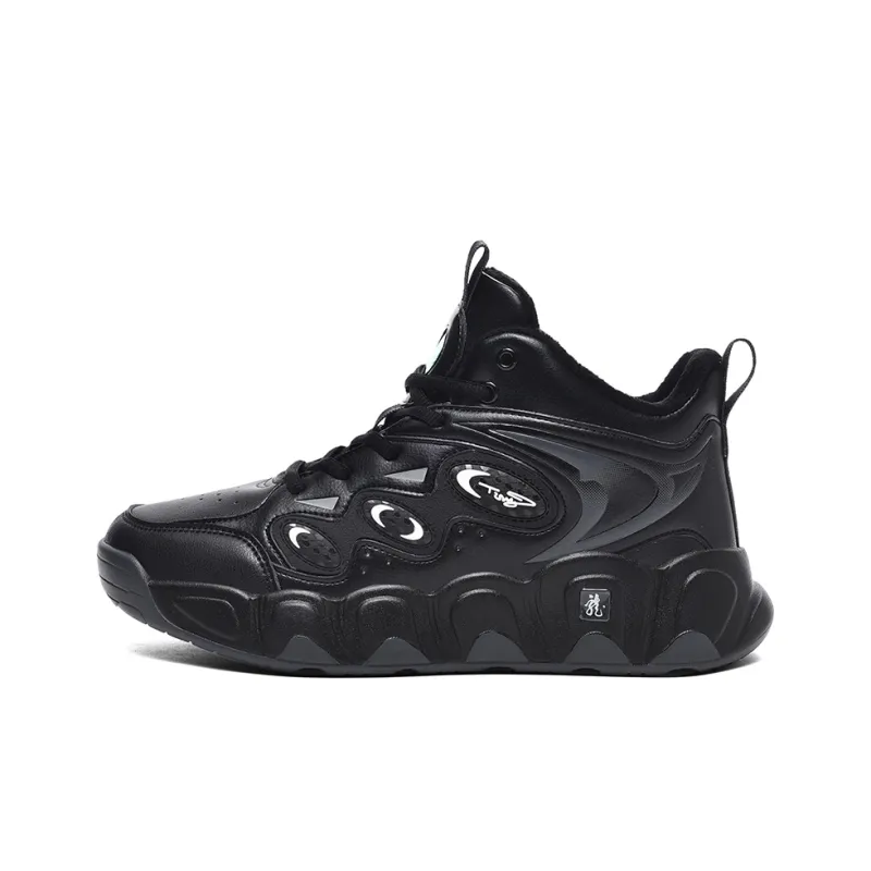 Black tailed Deer Thermal Cushioning Abrasion Resistant Slip Resistant High Top Basketball Shoes Men's-28