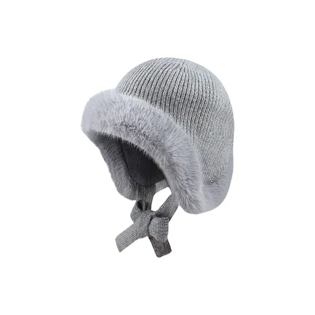 MUSTKOO Rabbit Fur Knitted Fabric Beanies Women's-4