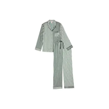 Victoria's Secret THE MIX Pajama Set Women's Green Stripes