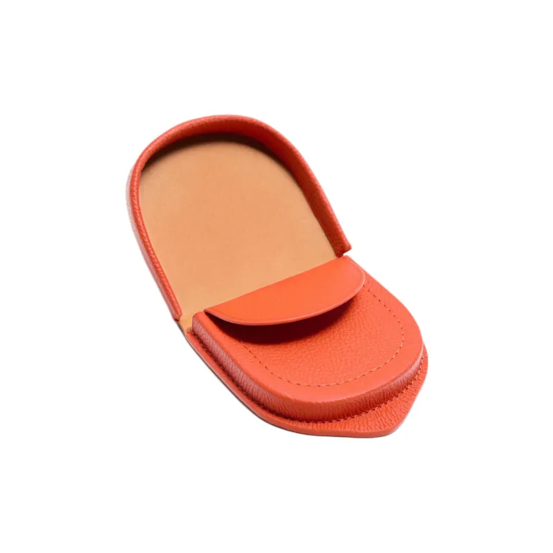 ZARA Cow Leather Coin Purse Men's Orange-2