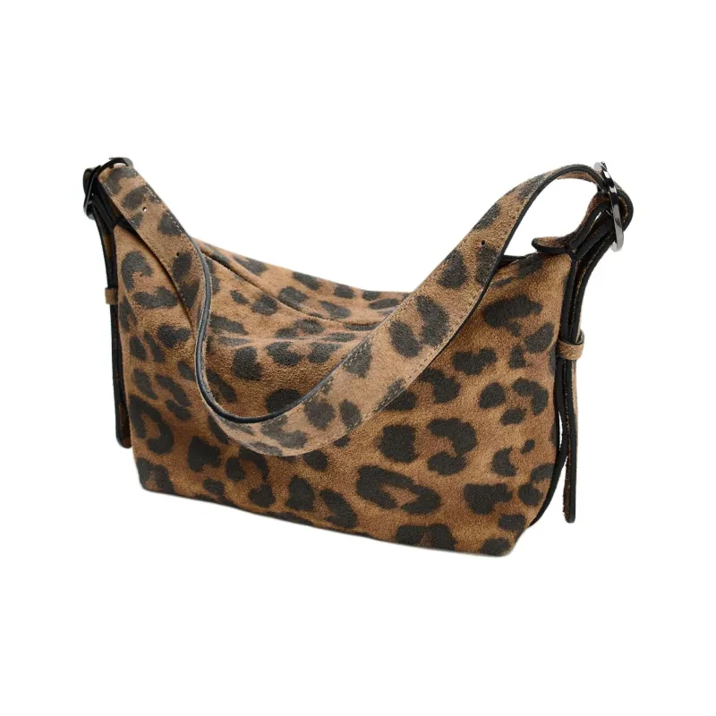 ZARA Cow Leather Shoulder Bag Handbag Shoulder Bag Women's Brown & Black-3