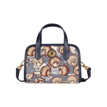 DANNYBEARJEANS Fabric Portable Crossbody Bag Shoulder Bag Regular Women's Vintage Panda Blue/Vintage Panda Black