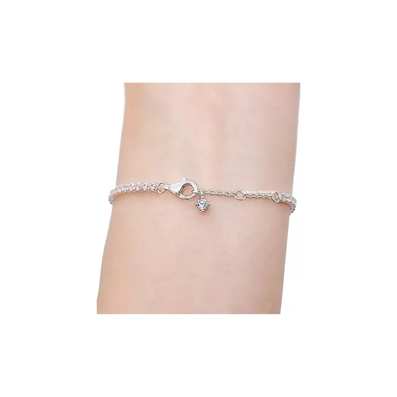Pandora Women's Gemstone Embellished Bracelet Silver-4