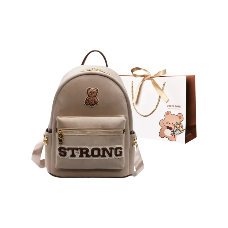 ERANGBEAR Canvas Canvas Bag Backpack Women's Ecru/Coffee/Black-0
