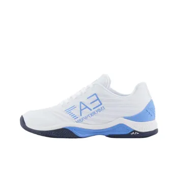 EMPORIO ARMANI EA7 Low Top Tennis Shoes Unisex White Blue