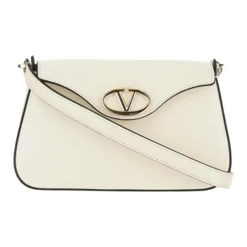 Valentino GARAVANIVlogo Calfskin Shoulder Bag, Crossbody Bag Women's White