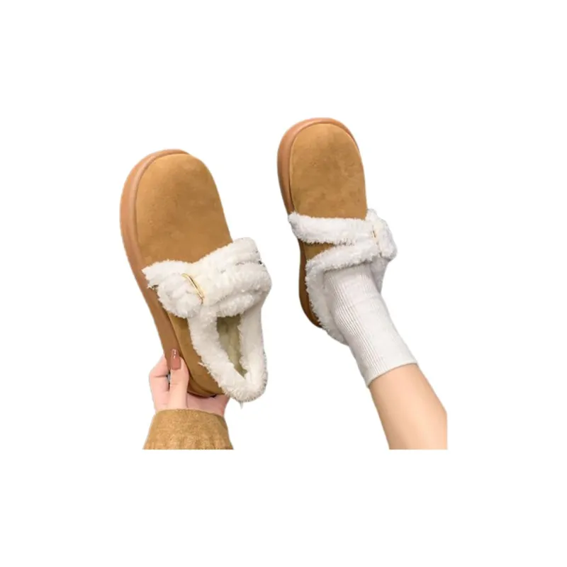 ALPLUME Home Fleece Slippers Women's Orange Khaki-2