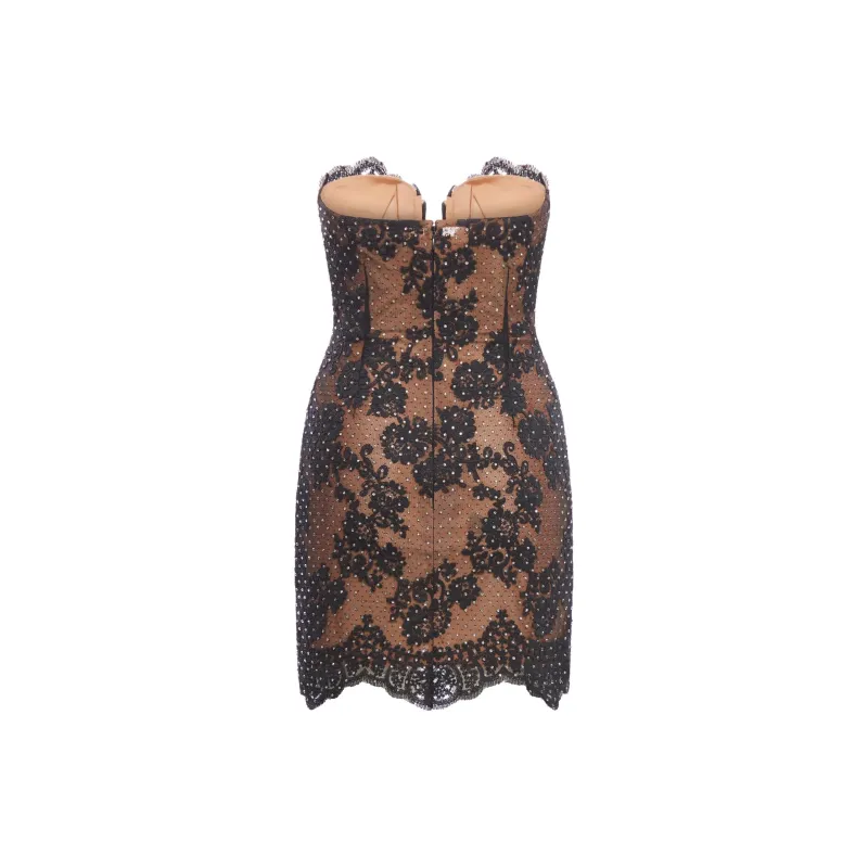 Self portrait Embellished Lace Bandeau Mini Dress-1