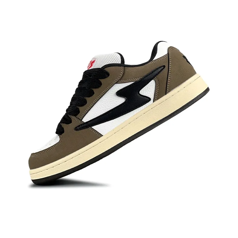 LuzaoT SUPER DRAG Puffy Shoes Coverage Anti Slip And Wear Resistant Low Top Skateboard Shoes Unisex Mocha-2